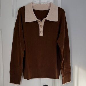 Simple Retro Henley Sweater